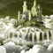 Y.A.M._Fantasy Sky clouds Castle Landscape - Nemokamas animacinis gif animuotas GIF