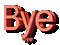 Tekst. 3D. Gif. Bye Bye. Red. Leila - Bezmaksas animēts GIF animēts GIF