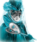 soave woman mask venice carnival black white teal - 免费PNG 动画 GIF