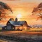 Orange Barn at Sunset - png gratis GIF animado