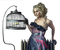 woman with birdcage bp - безплатен png анимиран GIF