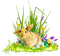 Cluster.Easter.Rabbit.Grass.Flowers.Eggs - png grátis Gif Animado
