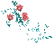 soave deco animated branch flowers pink teal - Bezmaksas animēts GIF animēts GIF