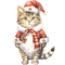 cat christmas red animal cute holiday - PNG gratuit GIF animé