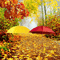 Autumn umbrella background - GIF animado grátis Gif Animado