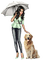 Femme avec un chien - ingyenes png animált GIF