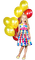 Fille.Girl.enfant.niña.Birthday.Cumpleaños.Balloons.Globos.Victoriabea - png gratuito GIF animata