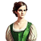 kikkapink woman vintage baroque green brown - png gratis GIF animado