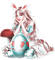 soave woman girl easter eggs pink teal - 免费PNG 动画 GIF