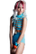 Femme en  tenue short bleu - gratis png geanimeerde GIF