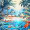 soave background animated  summer blue orange - Gratis geanimeerde GIF geanimeerde GIF