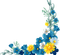 corner coin flower blue yellow - png gratis GIF animasi