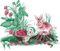 soave deco animals bunny flowers spring pink green - png gratuito GIF animata