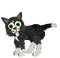 Petz Black and White Shorthair Meowing - bezmaksas png animēts GIF