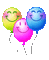 Bouncing Smiling Face Balloons - GIF animado grátis Gif Animado
