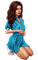 woman summer blue - gratis png animeret GIF