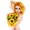 Woman Sunflower  -  Bogusia - gratis png geanimeerde GIF