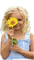 kikkapink girl baby child sunflower - bezmaksas png animēts GIF