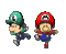 Mario et Luigi petits - GIF animado grátis Gif Animado