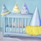 Crib with Party Hats - png grátis Gif Animado