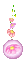 FLEURS - déco verticale - anémones roses & bulle mauve