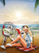 kobieta, plaża, rower - Animovaný GIF zadarmo animovaný GIF