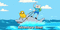Finn and Jake Surfing on a Dolphin - Animovaný GIF zadarmo animovaný GIF