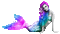 soave mermaid animated black white rainbow - Безплатен анимиран GIF анимиран GIF