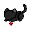 black cat heart - GIF animé gratuit GIF animé