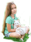 CHILD GIRL CAT WHITE ENFANT CHAT BLANC