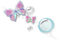 butterfly bubbles pink blue - PNG gratuit GIF animé