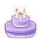 Bouncing purple cake - Free animated GIF