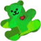 Green teddy bear - png gratis GIF animasi