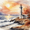Background. Lighthouse. Autumn. Leila - GIF animé gratuit