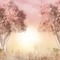 pink gold fantasy trees background landscape - zdarma png animovaný GIF