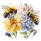 bee, flower, summer, abeille, été - GIF animado grátis
