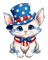 4thOfJuly-Cat-Watercolor - бесплатно png анимированный гифка