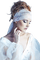blonde, woman, white scarf - GIF animado grátis