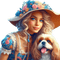 loly33 femme chien printemps - безплатен png анимиран GIF