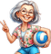 ♡§m3§♡ kawaii grandma beach summer blue - GIF animate gratis