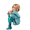 Teal Sitting Child - GIF animasi gratis