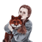 kikkapink woman winter fox fantasy painting - gratis png geanimeerde GIF