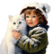 Petite fille avec son chat - png gratuito GIF animata