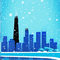 Blue Snowing Cityscape - 免费动画 GIF 动画 GIF