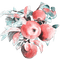 soave deco branch fruit apple pink teal - png gratis GIF animasi