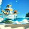 Beach and Boat - PNG gratuit GIF animé