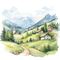 Paysage aquarelle - Free PNG Animated GIF