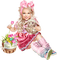 Easter. Girl. Rabbit. Flower. Leila - 無料png アニメーションGIF