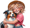 Niña con perro - PNG gratuit GIF animé