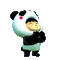 Cute Little Girl in Panda Costume Halloween - GIF เคลื่อนไหวฟรี GIF แบบเคลื่อนไหว